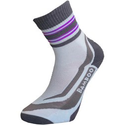 Bambusové sportovní ponožky bílo-fialové (dětské)