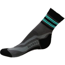 Bambusové sportovní ponožky černo-tyrkysové