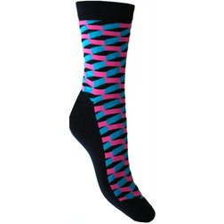 Veselé 3D ponožky - růžovo-tyrkysové