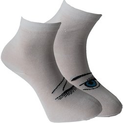 Veselé mrkací ponožky - bílé (dětské)