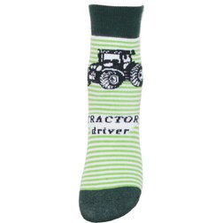 Dětské ponožky s traktorem - zelené